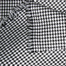 ACRYLIC CLOTH UNIFORM SKIRTS JACKET TIE FABRIC HOUNDSTOOTH CHECK BLACK WHITE 44'