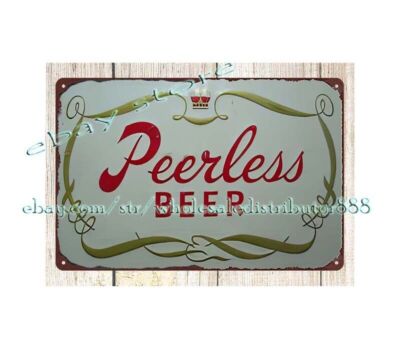 1950s PEERLESS BEER metal tin sign metal wall Decorative Collectibles