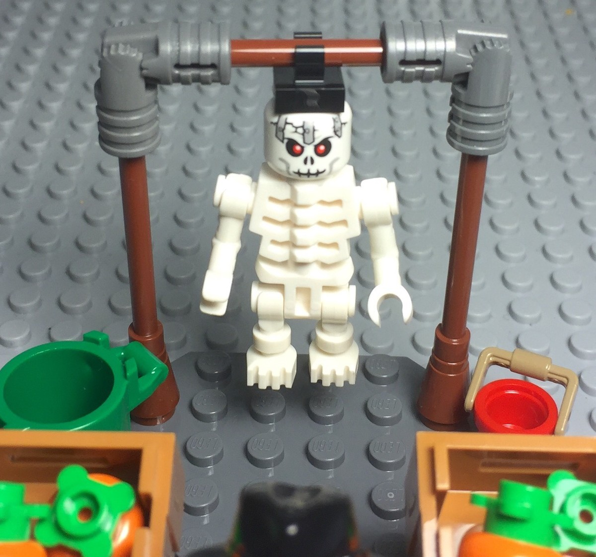 Lego City Halloween Street Market Pumpkin Seller With Skeleton