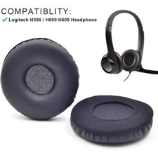 1Pair Leather Ear Pads Cushion Earmuffs Replacement fits Logitech H390 H600 H609