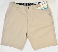 IRON CO Men's Stretch Shorts (SIZE 38) Flex Waist Flat Front SAND DUNE New Tag!