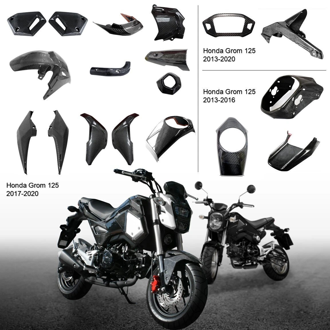 MOS Carbon Fiber Parts and Accessories for HONDA GROM 125 2013 2020
