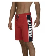 Hurley New Mens Phantom Fastlane 18" Board Shorts 38 Surfwear Red Swimsuit