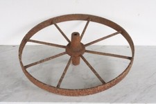 Antique Iron Metal Wagon Cart Wheel. 8 Spoke Wheelbarrow. About 18"