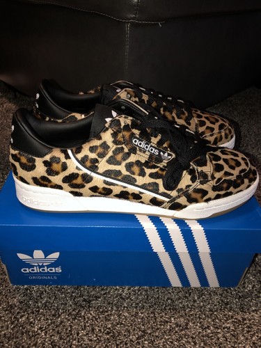 adidas continental leopard print