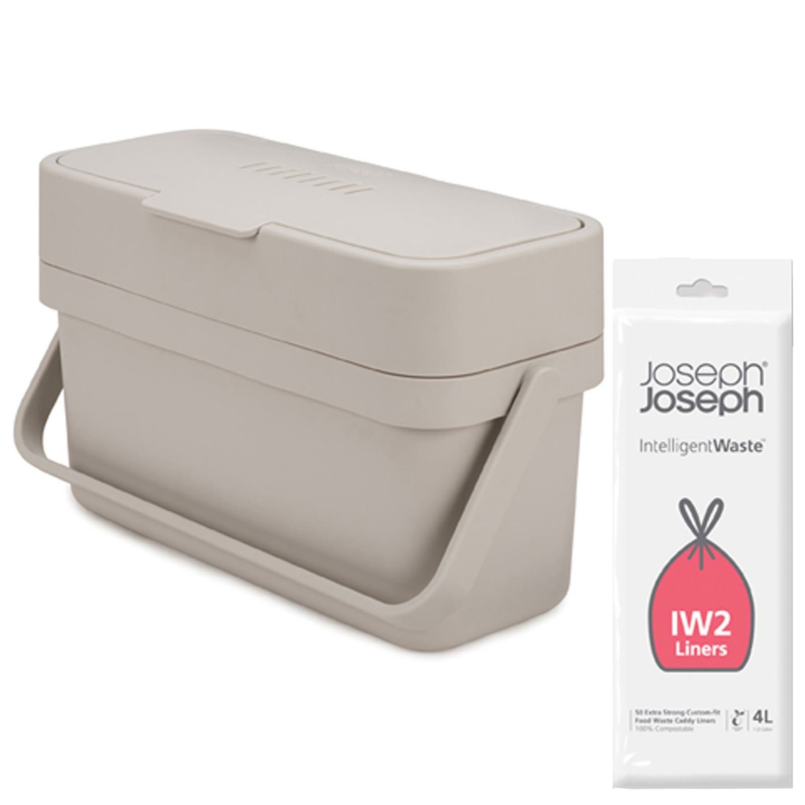 Joseph Joseph Compo™ 4 Food Waste Caddy 4 Litres & 50 x IW2 4L Liners
