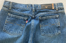 Pantalones de mezclilla para mujer Kosiuko talla 29 azul corte botín tiro medio botón mosca