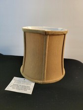 Bell Lamp Shade Taupe Brown Fabric Spider Fitting 6.5"x6"x7"