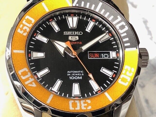 ☆SEIKO SEIKO 5 Sports SRPC59K1 4R36-06S0 100ｍ Orange From Japan☆