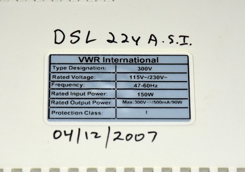 VWR International 300V Electrophoresis Power Supply Source - Working Well - Picture 5 of 8
