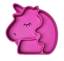 Silicone Suction Plate Baby Feeding Dish Unicorn Toddler Kids Portion Control