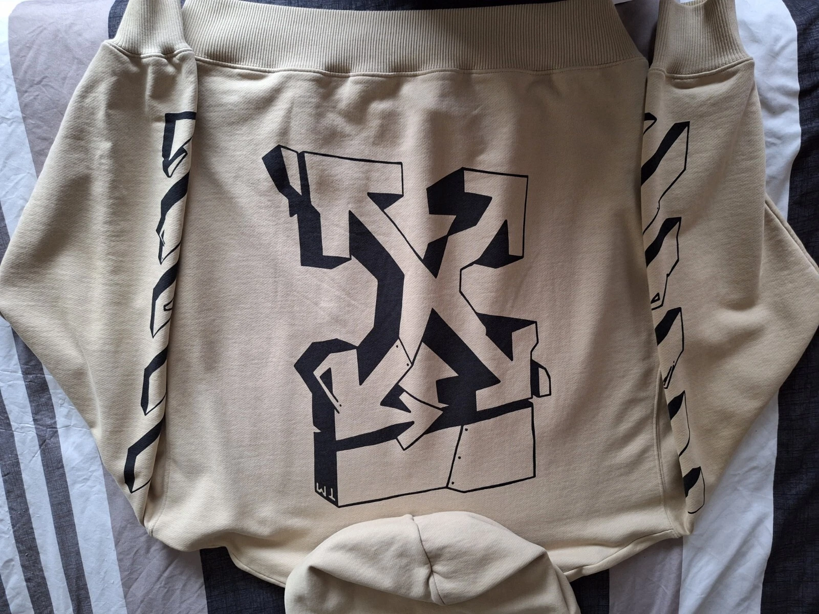 OFF WHITE Felpa con cappuccio bianca spento taglia S