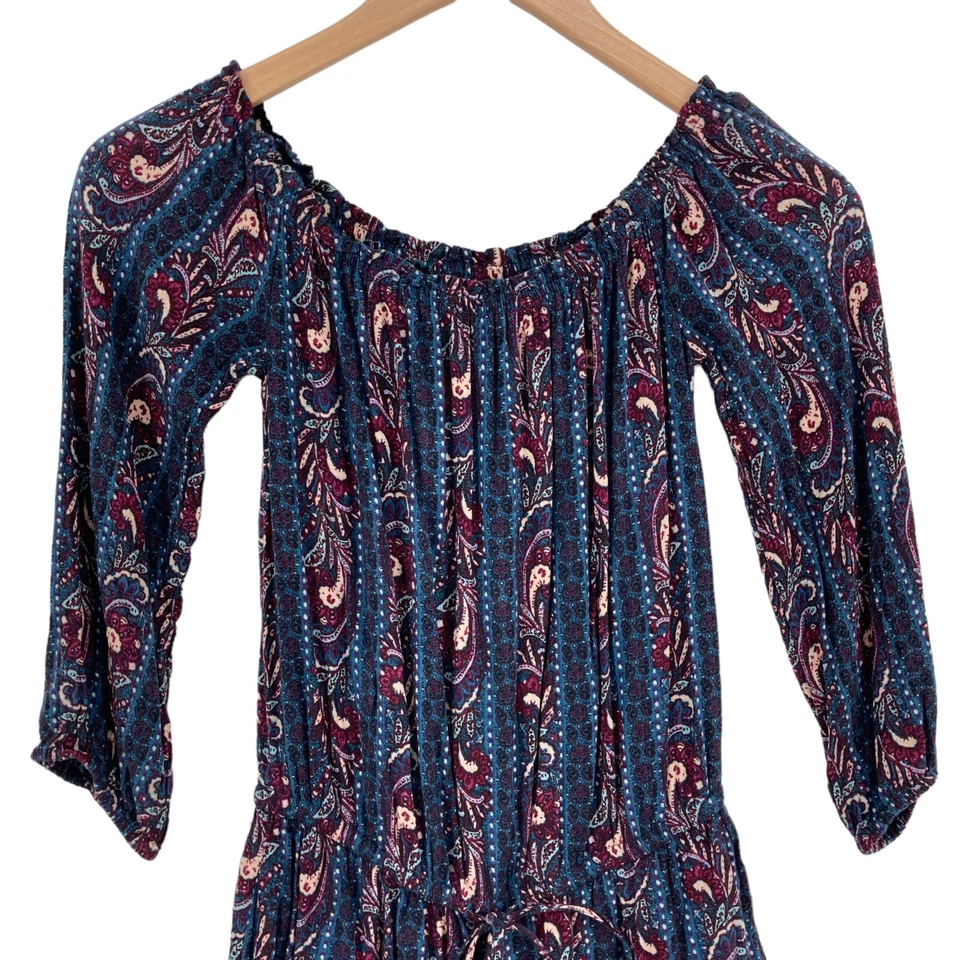 Mameluco American Eagle Outfitters para mujer XS estampado de cachemira múltiple bolsillo cordón Foto 4 de 4