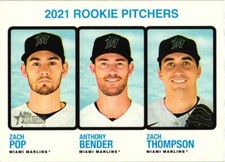 2022 Topps Heritage #73 2021 Rookie Pitchers (Zach Pop / Anthony Bender