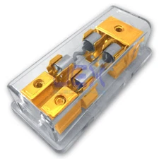 2-Way/2X AGU In-Line Fuse Holder Power Distribution Block Audio/Car/Amp 10A-100A