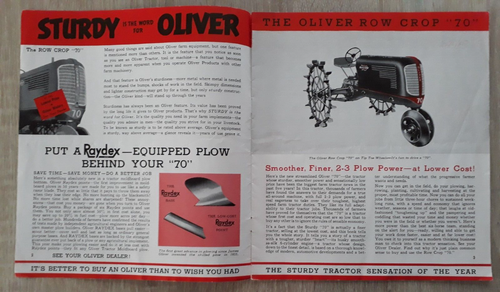 Oliver Row Crop 70 Tractor Brochure 1941 - Picture 3 of 10