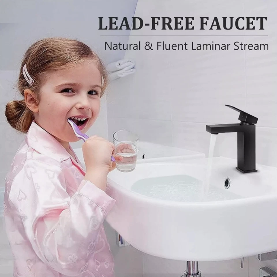 Bathroom Sink Faucet Waterfall Single Handle Basin Vanity Mixer Tap Deck Mounted - Image 4 of 4