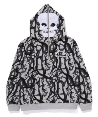 A BATHNIG APE Men's BAPE x NBHD TRIAL CAMO TWO FACE HALF ZIP