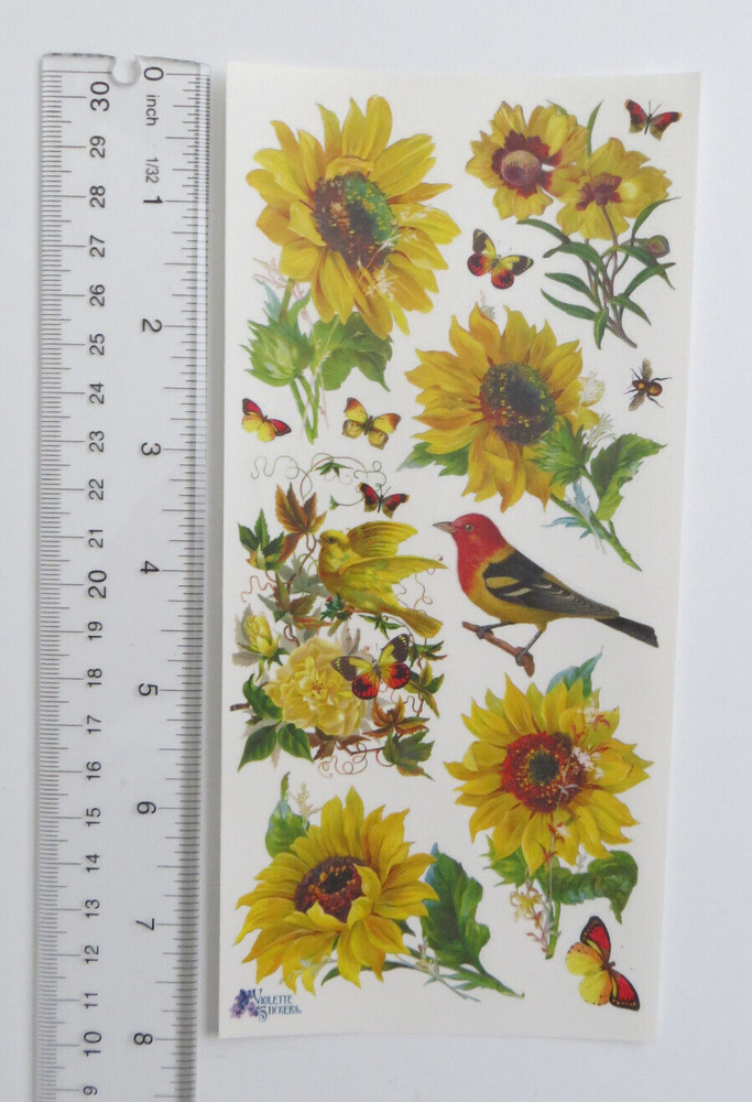Violette Collection - SUNFLOWERS - Sheet of Stickers #C59