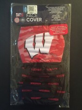 Wisconsin Badgers 2 Pack Adult Cloth Face Mask Covering -50 Off SRP-FREE S H