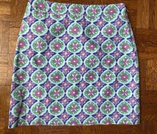 Talbots Short Petite Skirt Lined NWT Size 4P Floral Print Side Zip Cute