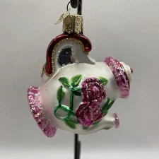 Old World Christmas Ornament Merck Family Teapot & OWC Tag