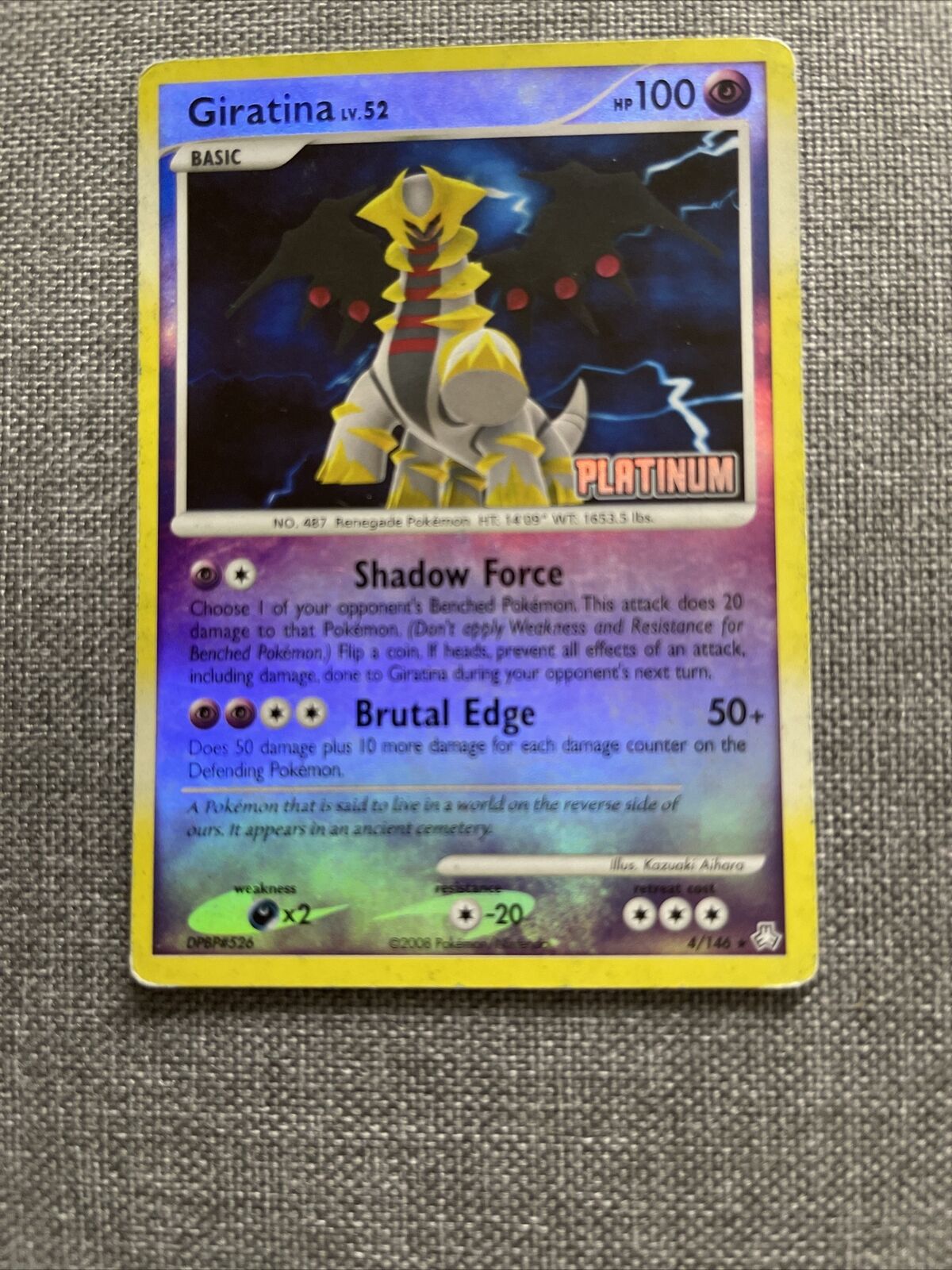 Pokémon 2008 Giratina Lv.52 4/146 REVERSE HOLO 45/100 PLATINUM