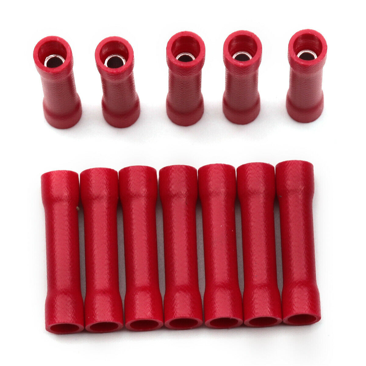 150x Splice Tube Red 18-22AWG Electrical Insulated butt Connector Crimp Terminal
