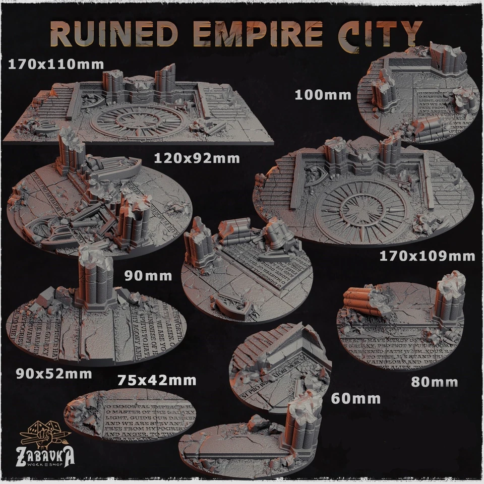 Warhammer 40K AOS Resin Base Toppers Wargaming Ruined Empire City - Image 2 of 2