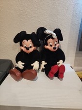 Vintg. Disney Mickey Minnie Mouse Rubber Face Stuffed Animal Plush Doll Applause