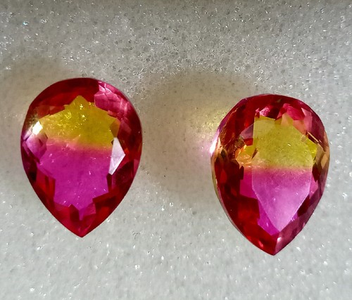 36.90 CT Sparkling Wonderful A+ Bi-Multicolor Pear Cut Tourmaline Gemstone 2Pcs - Picture 8 of 9