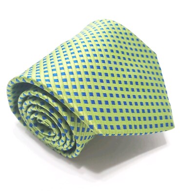 Marks & Spencer Necktie Green Geometric Pattern Tie 55x3.75'' 