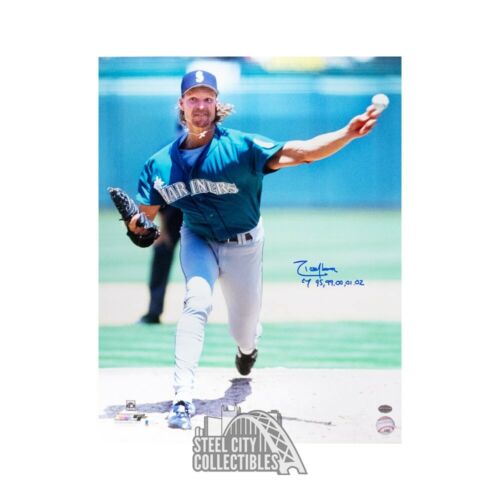 Randy Johnson CY 95,99,00,01,02 Autographed Mariners 16x20 Photo BAS (Blue Ink) - Picture 1 of 1