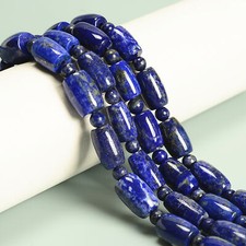 Natural Lapis Drum Barrel Beads Size 10-12x15-18mm 10-15x12-20mm 15.5'' Strand