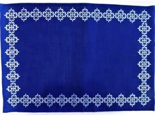 DII Cobalt Blue Embroidered Mosaic Tile Placemat  ~~NEW~~