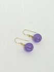 14k Yellow Gold Lavender Purple Jade Drop Dangle Earrings — photo 3