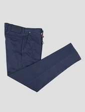 NEW MARCO PESCAROLO BLUE COTTON EA PANTS US 34 - EU 50 PZ14