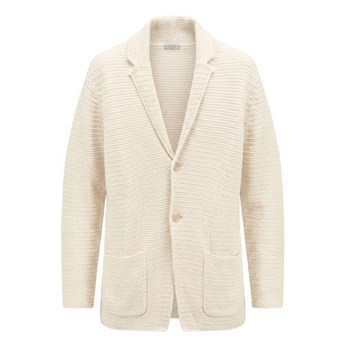 Malo, Malo Men White Cardigan Cotton Blend Knitted Long Sleeve Casual Jacket Sz IT 50