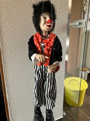 Marionette Harlekin/Clown selbstgebastelt 70cm - Bild 1 von 4