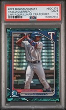 PSA 9 2024 Bowman Draft Pablo Guerrero Chrome Aqua Lunar Crater Refractor #/125