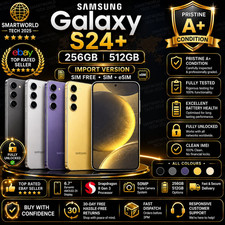 Image of Samsung Galaxy S24+ Plus 5G Black Violet Grey 256GB/512GB Unlocked Smartphone