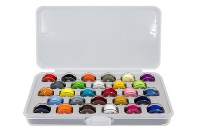 Bobbin Case with Bobbins  28 Class-15 (SA156) Clear Plastic Bobbins in a Dura...