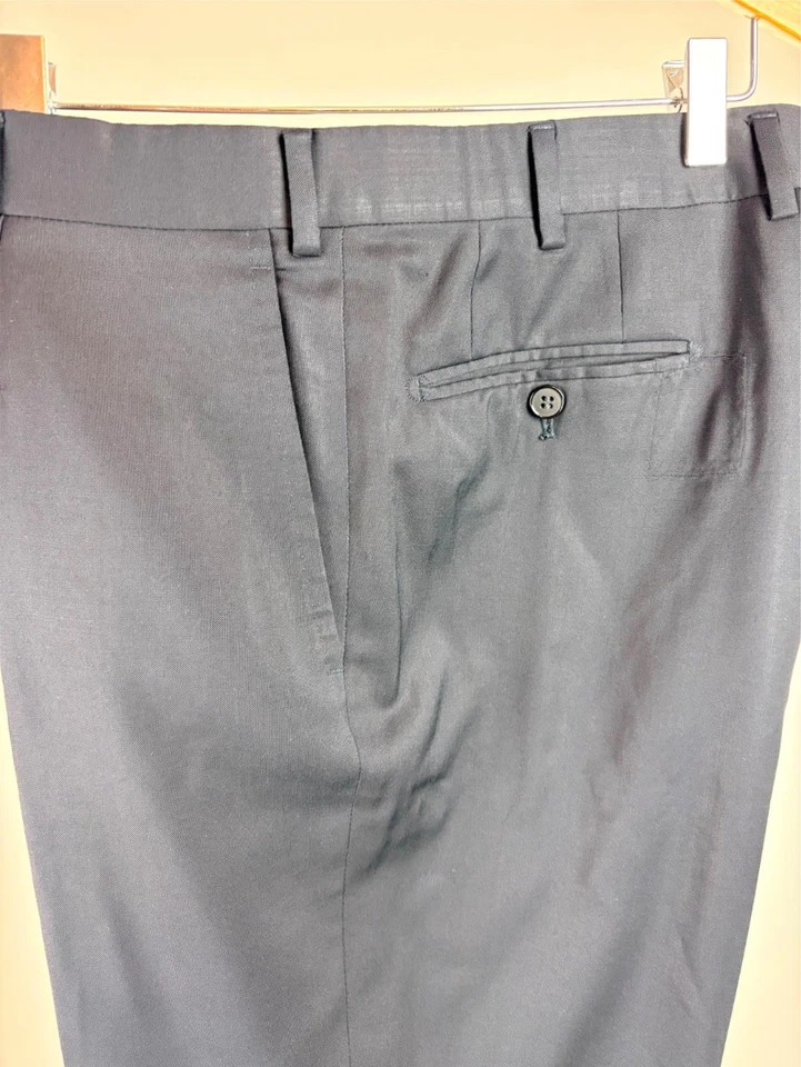 ISAIA Mens Black ITALIAN Dress Pants 34 w ***AQUASPIDER Fabric*** - Image 2 of 4