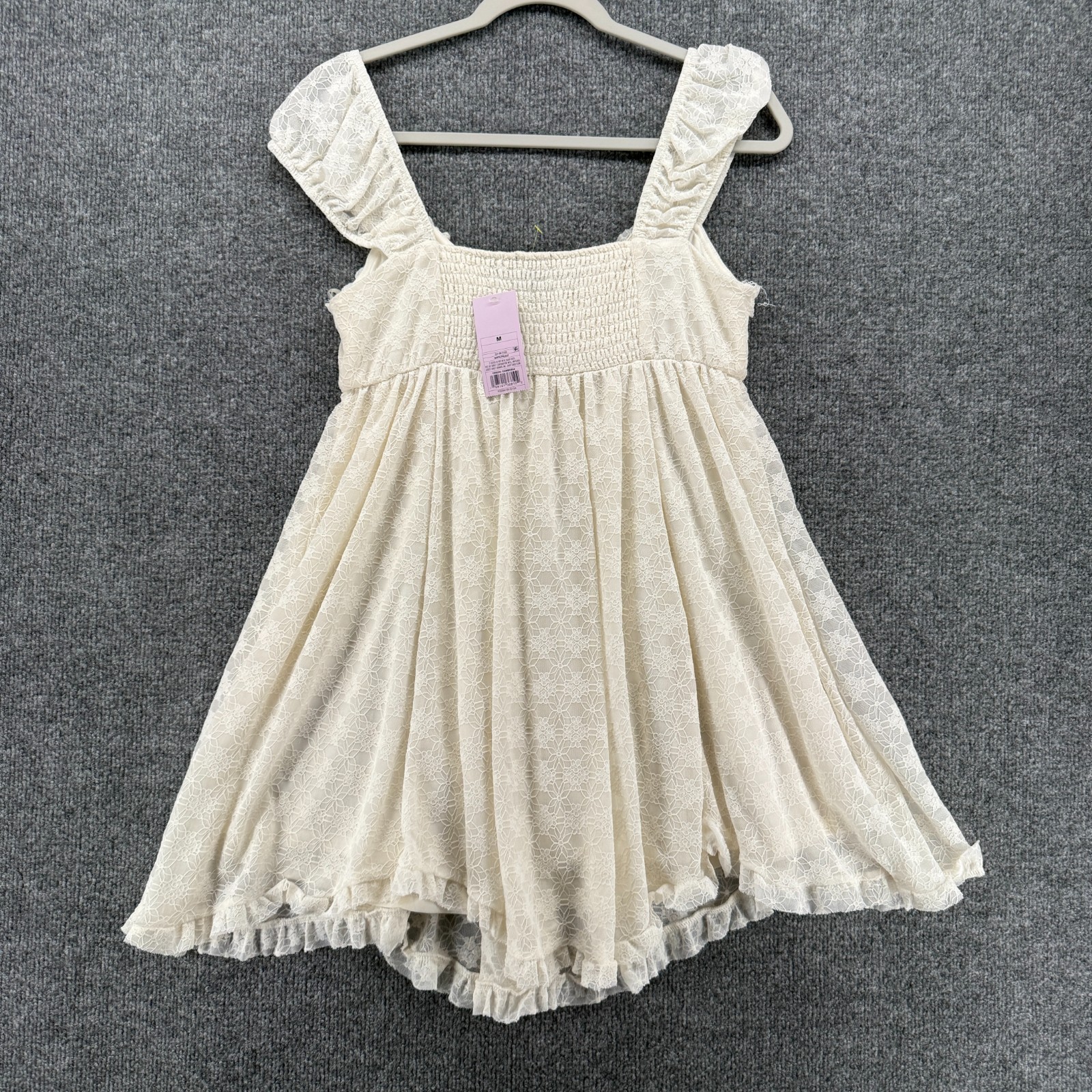 Womens Dress Size M Lace Floral Sleeveless Babydoll Coquette Fairy Cottagecore