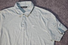 Travis Mathew Polo Shirt Men's XL Green Heather Golf Performance Pima Cotton