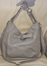 Renouard sac porté épaule cuir gris lanière, doublure beige, métal