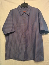 Red Kap Men XL Short Sleeve Industrial Strip Work Shirt Uniform Workwear SP24EXO