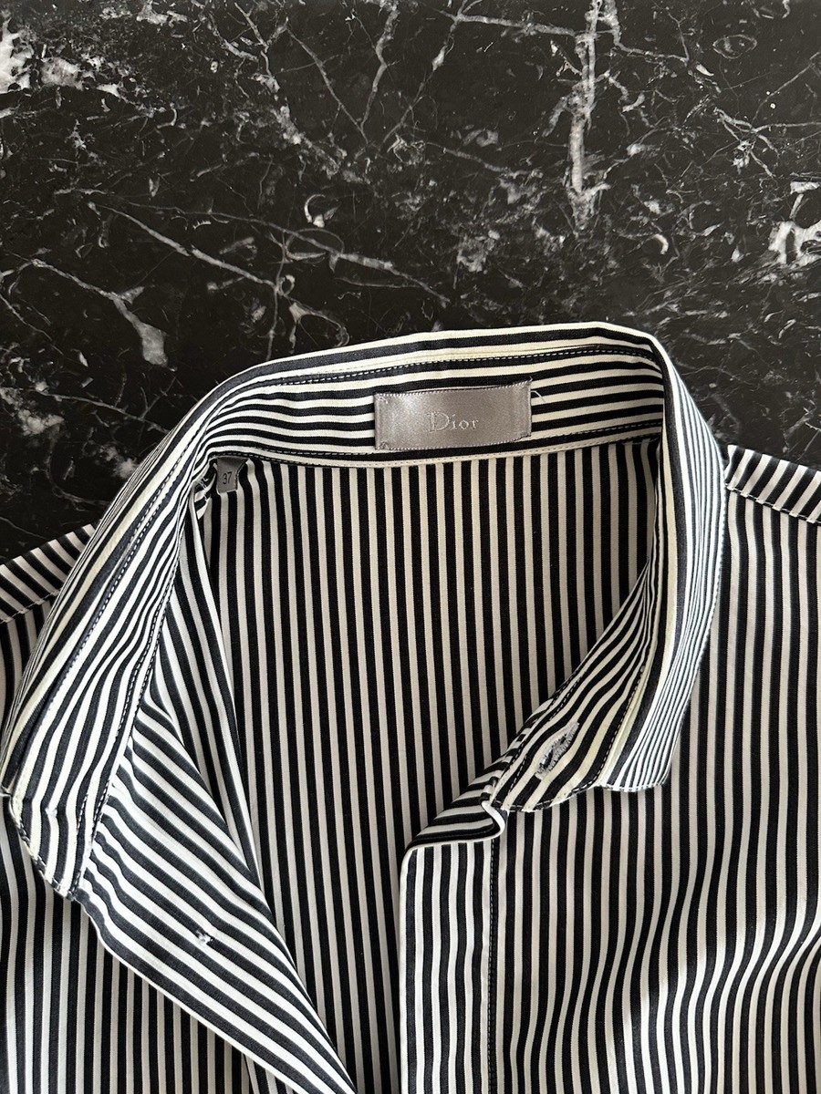 Dior Homme Hedi Slimane FW06 Striped Cotton Poplin Shirt Bee sz 37