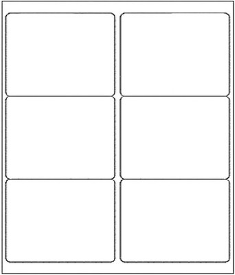 6 up 3-1/3 X 4 Sticker Labels for Laser/Ink Jet Printer 1200 labels