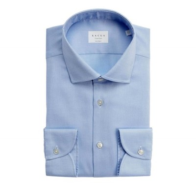 XACUS Herren Oxford-Hemd Hellblau Classic Fit Langarm Baumwolle 11806003
